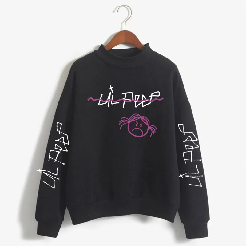 

Lil Peep Print Woman Sweatshirts Sweet Korean O-neck Knitted Pullovers Thick Autumn Winter Candy Color Loose Women Clothing