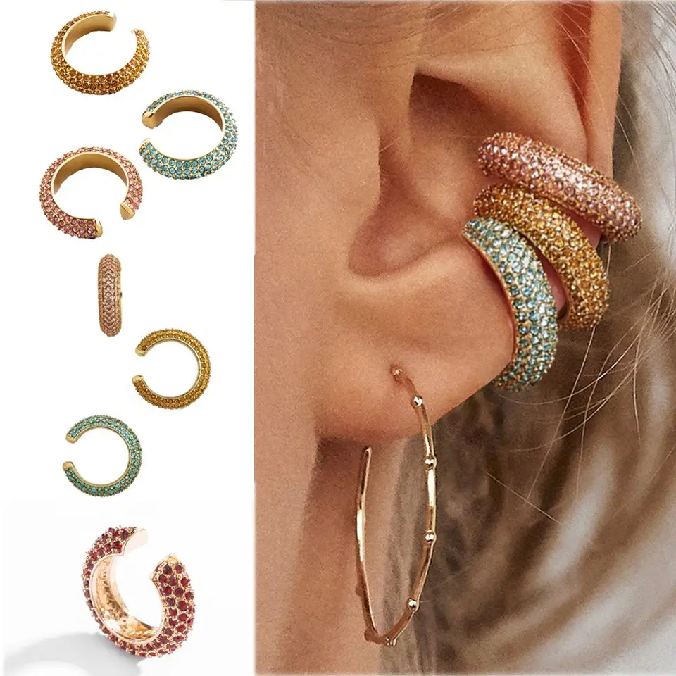 Orecchini A Polsino Boho In Oro - Ear Cuff Largo Finto Helix, Non Piercing, Vintage E Minimal