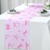 Pink Bow Polyester Table Runner Wedding Birthday Party Decoration Kids Girl Baby Shower Party Supplies Dining Table Cloth Cover 3