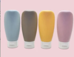 4 - Piece Travel Bottle Set: Refillable 60ml Silicone Containers (Matte Colorful)