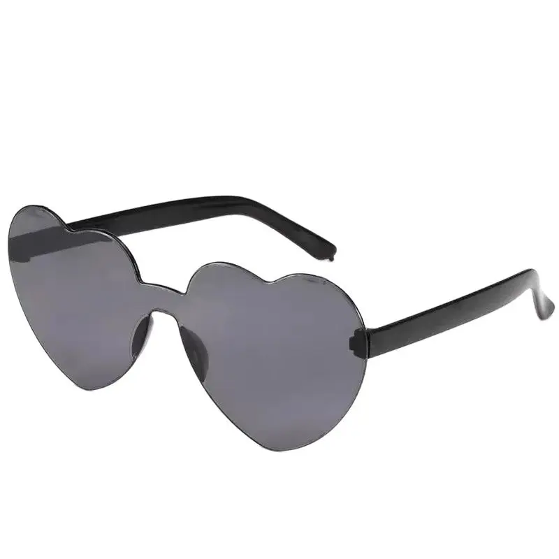 Women Fashion Colors Polarized Heart Shape Tinted Party Sunglasses Girls Vintage UV400 Colors Rimless Female Sun Glasses
