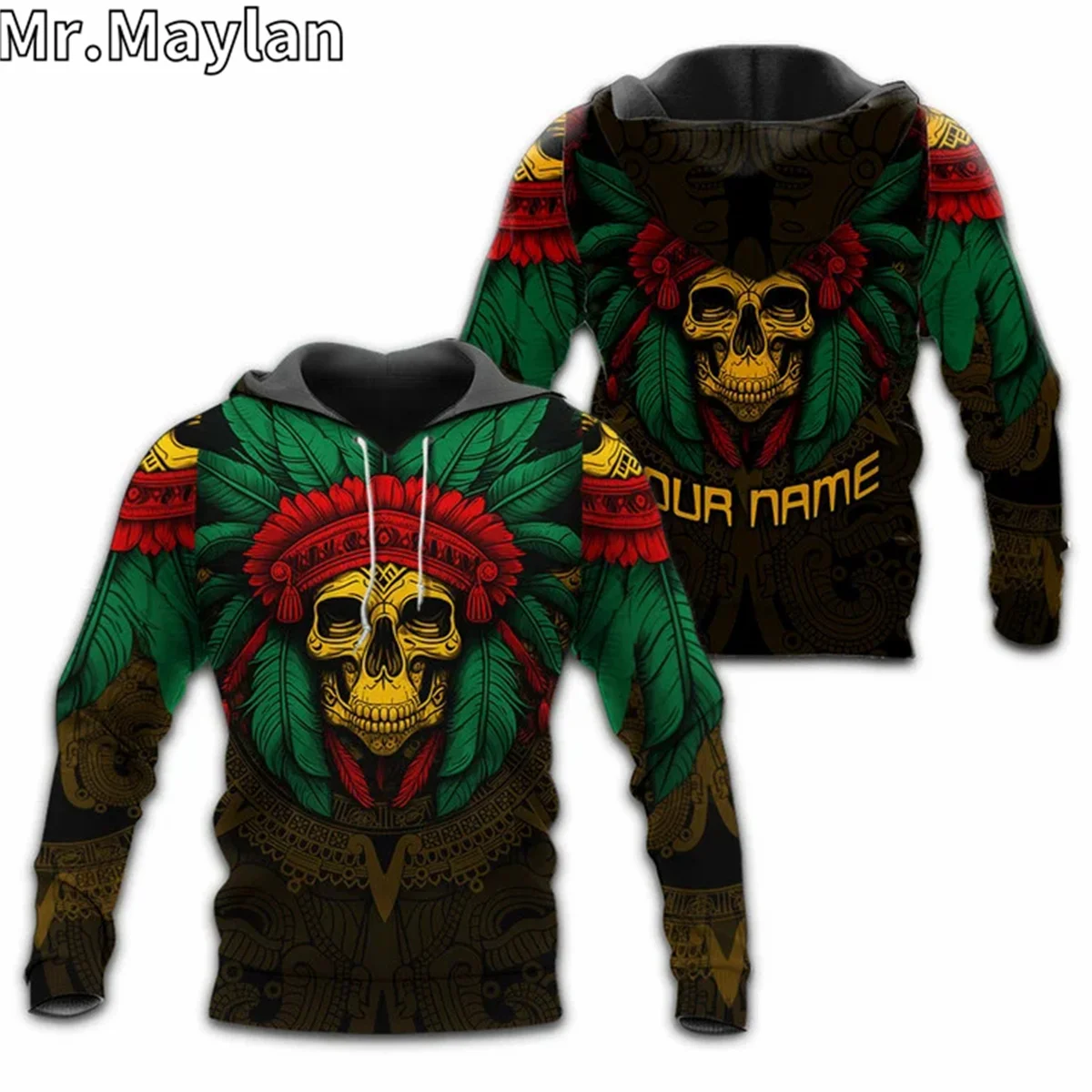 

AZTEC Mexico SKULL WARRIOR QUETZALCOATL GOD Art 3D Unisex Hoodie Men Sweatshirt Streetwear Zip Pullover Casual Jacket Tracksuits