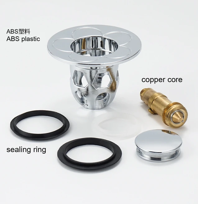 30-40mm 범용 팝업 배수구 마개 ABS 전기도금 쉘 구리 코어 냄새 방지 벌레 차단 욕실 싱크대 세면대용