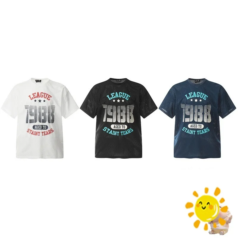 

Новинка 1988, модная Сетчатая футболка 24SS с изображением Лиги Сен-слез, мужская и женская Винтажная летняя стильная футболка, топы, футболки