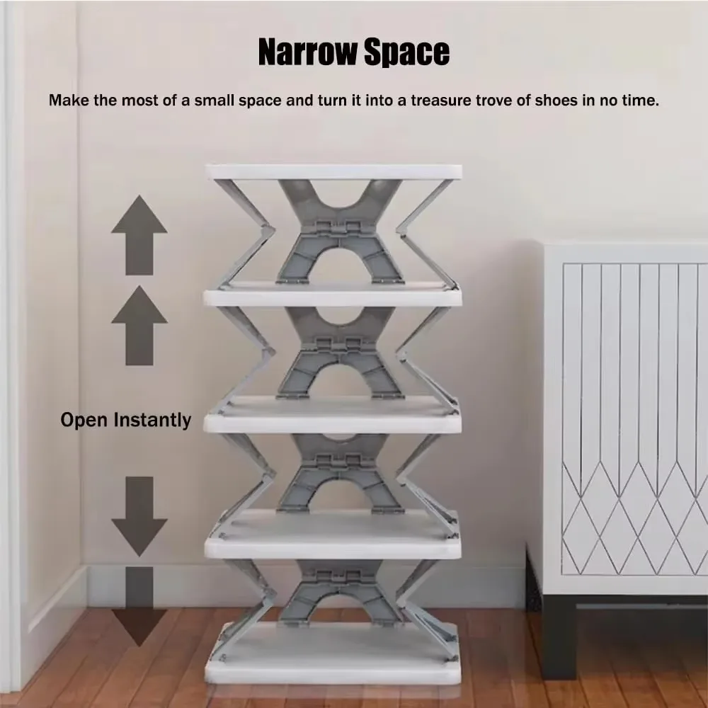 Foldable Shoe Rack Storage Household Multistorey Moisture-Proof Plastic Shoes Rack Door Entrance Vertical Collapsible Shoe Shelf shoe rack