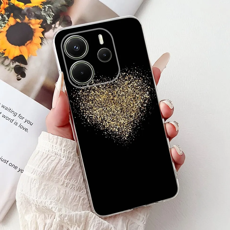 Clear Aesthetic Luxury Cute Cat & Floral Painted Soft Phone Case Cover