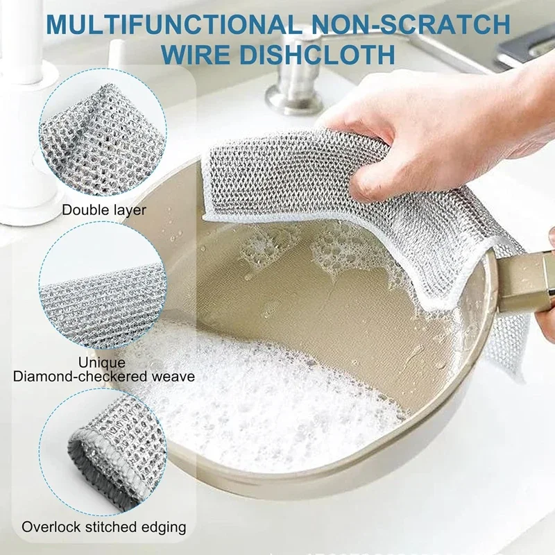Kitchen Steel Wool Detergent Dish Scrub Bed Towel Dishwashing Sponge Holder Useful Natural Loofah Things Gadgets Metal Magic