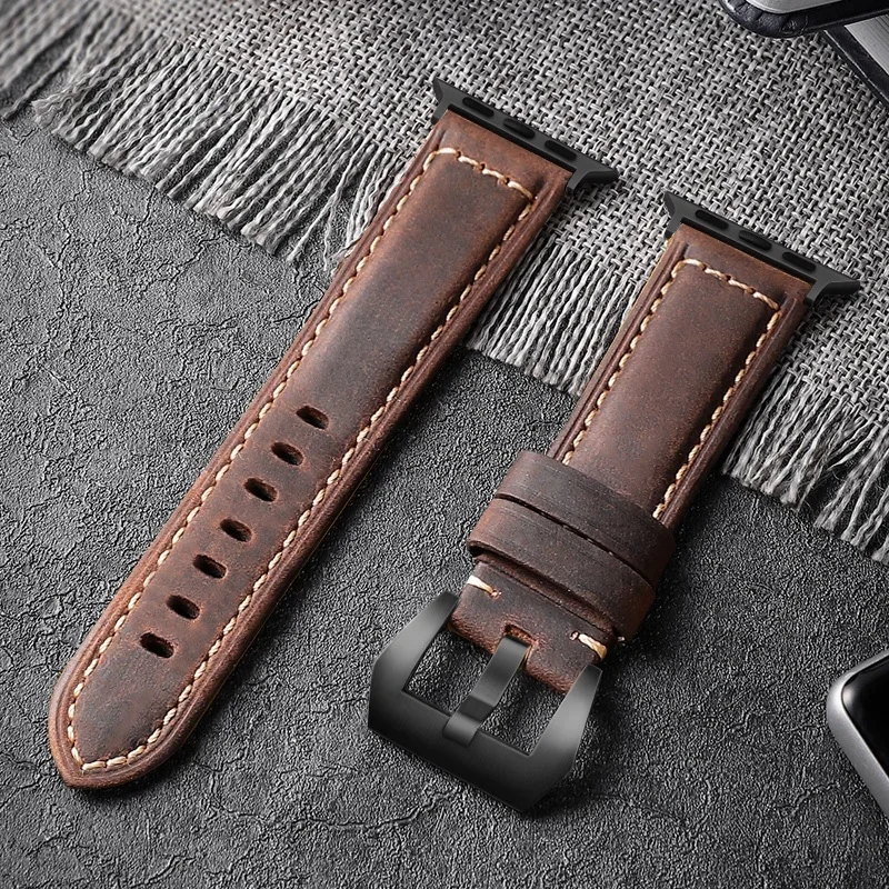 Vintage Crazy Horse Leather Watch Strap - Premium Leather WatchBand