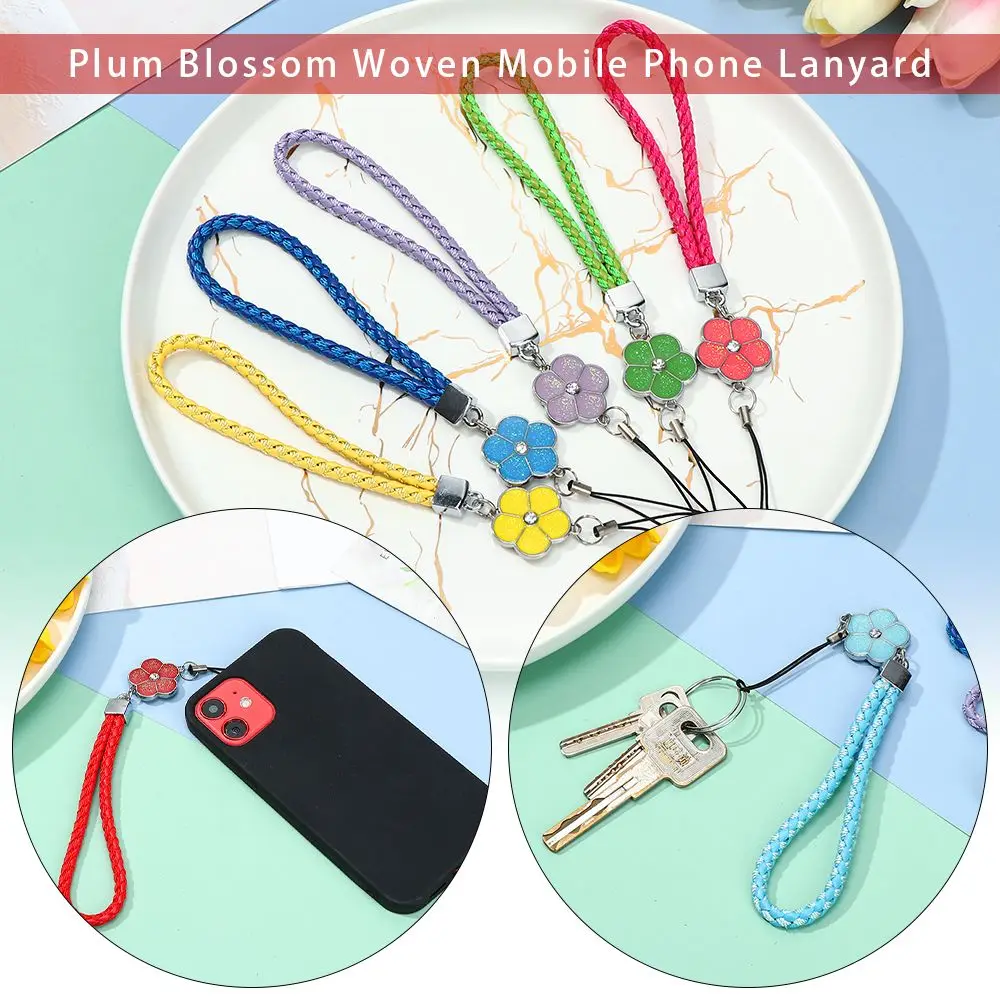 Elegant Plum Blossom Woven Phone and Keychain Lanyard