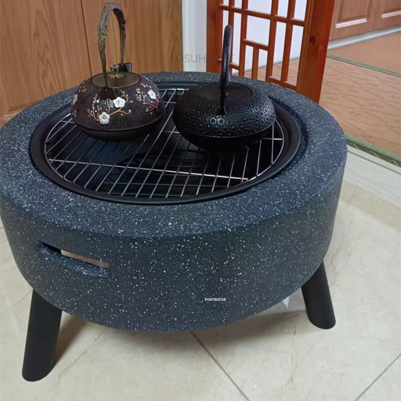 Modern Iron Fire Pit for Outdoor Heaters Braziers Creative Light Luxury Outdoor Courtyard BBQ Grill Heating Charcoal Brazier