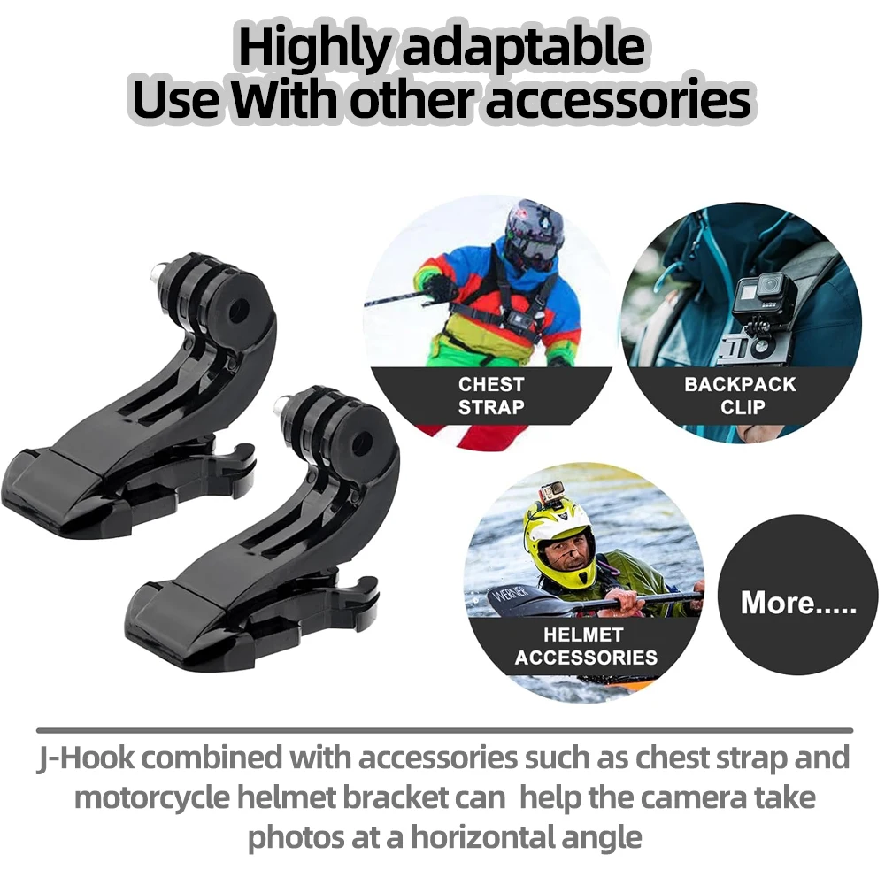 J-Hook Mount J Hook Helmet Adapter Holder for GoPro Hero 13 12 11