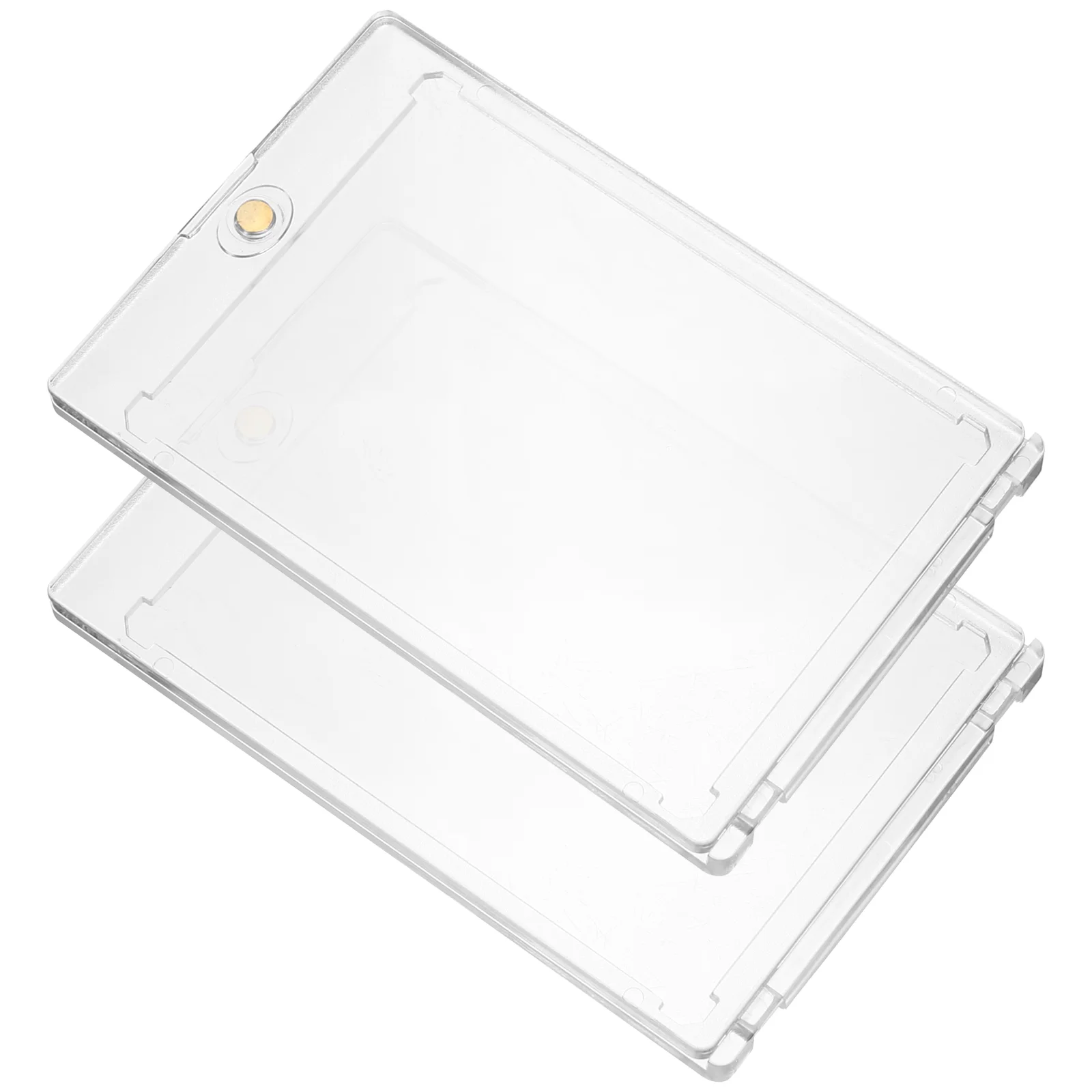 

2 Pcs Magnetic Card Holder Baseball Case Football Cases Sports Cards Soccer Trading Acrylic Holders