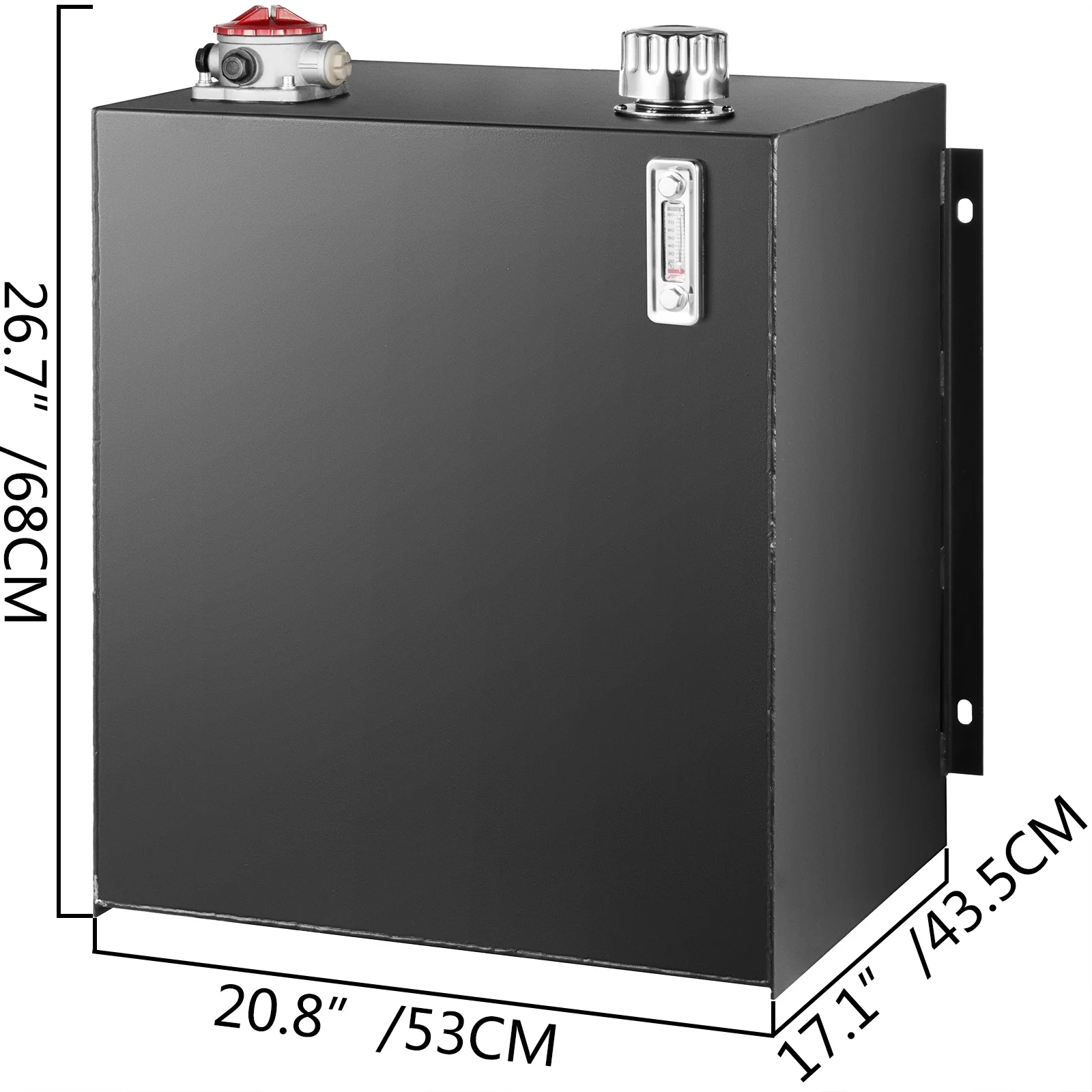 VEVOR 25Gal Hydraulic Oil Tanks Fuel Tank with Strainer Temp Gauge Filter Reservoir Gasoline Transfer Tanks for Tractors Trucks