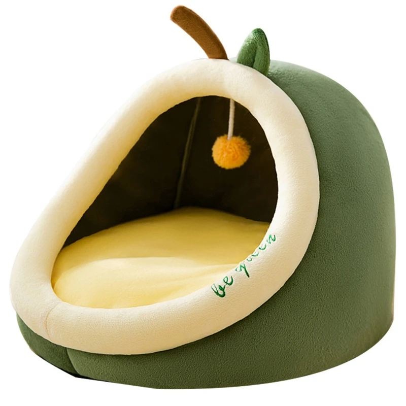 

Avocado Cat Cave Bed Pet Tent House, Soft Cushion Bottom