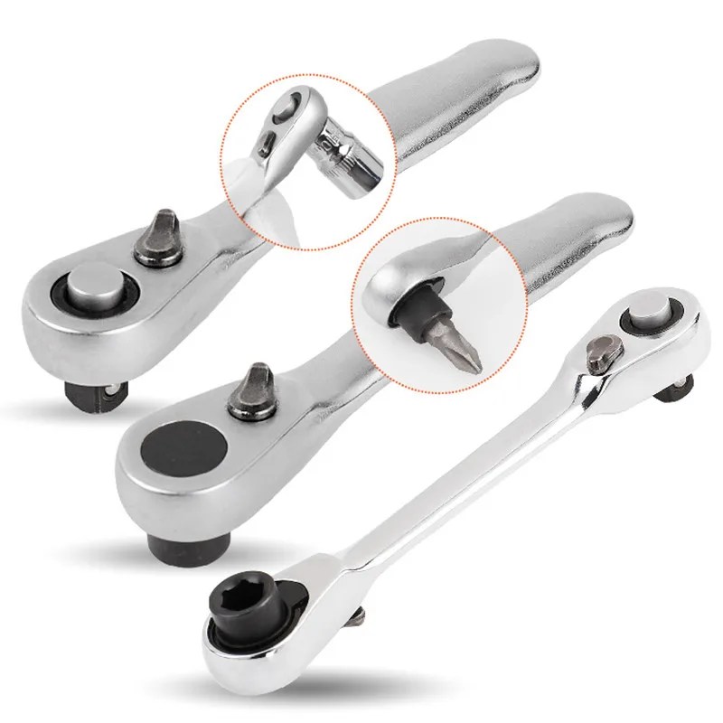 Description Picture 2 of itemMini 1/4 inch Double Ended Quick Socket Ratchet Wrench Rod Screwdriver Bit Tool Contain 1 x Ratchet Handle Wrench