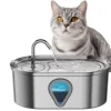 3.5L large capacity pet water dispenser automatic stainless steel cat water fountain with LED Lighting 1