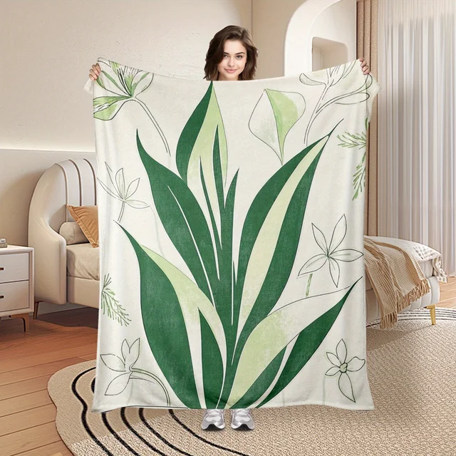 Green Snake Plant Blanket 2