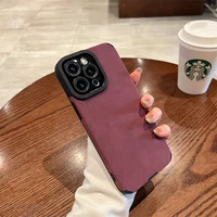 Fashion Matte Leather Silicone Case For iPhone 14 Plus 12 13 Mini 11 16 15 Pro Max 17 ProMax Lens Protection Shockproof Cover - Image 4