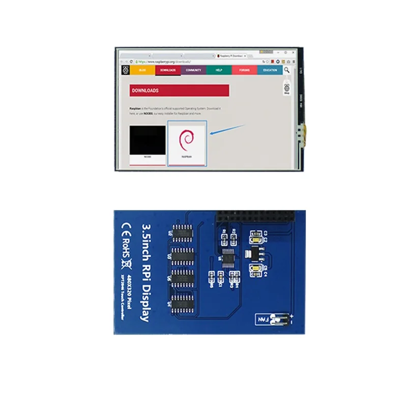 3.5 인치 저항성 터치 디스플레이 화면 TFT LCD 480X320 디스플레이