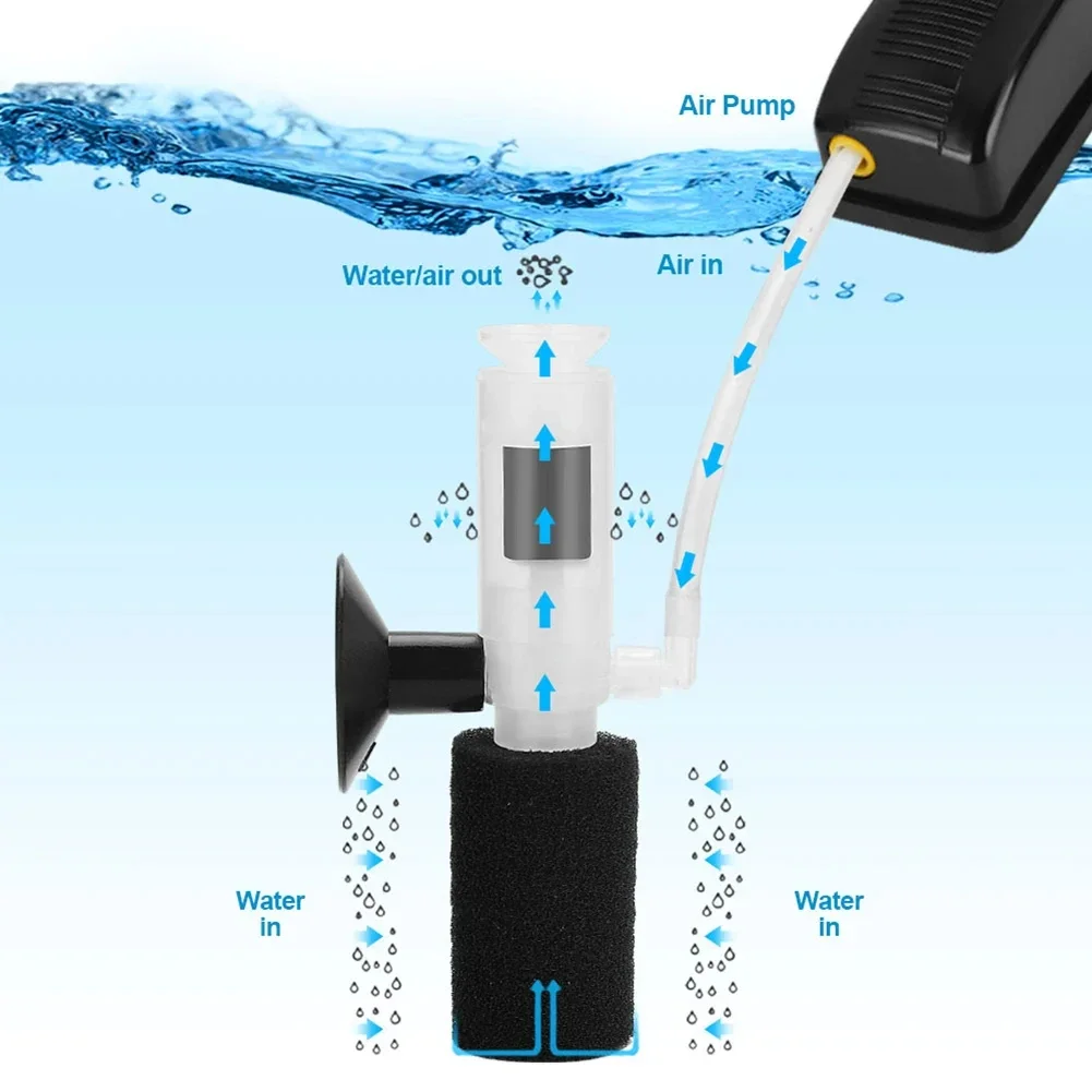 Fish tank small soundless pneumatic filter mini water goblin air pump filtration mute suction micro oxygenation aquarium 2