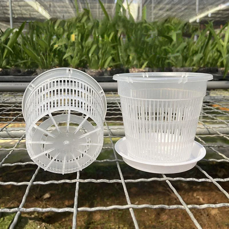 Flower Pot 11/14cm Mesh Pot Root Control Transparent Flowerpot For Orchid Flower Breathable Growth Container Home Garden Plastic Flower Pot flower pot,plant pot