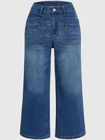 XL-5XL Plus Size Jeans Women Elastic High Waist Long Pants Autumn Winter Fashion Print Big Size 3XL Oversize Office Lady Trouser - Image 4