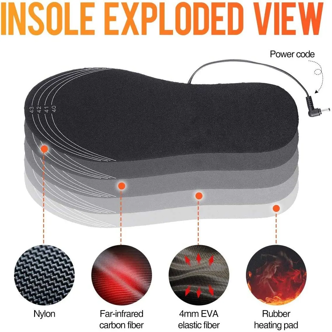 USB Heated Shoe Insoles Electric Foot Warming Washable Warm Thermal Insoles Winter Outdoor Sports Heating Warm Sock Pad Unisex