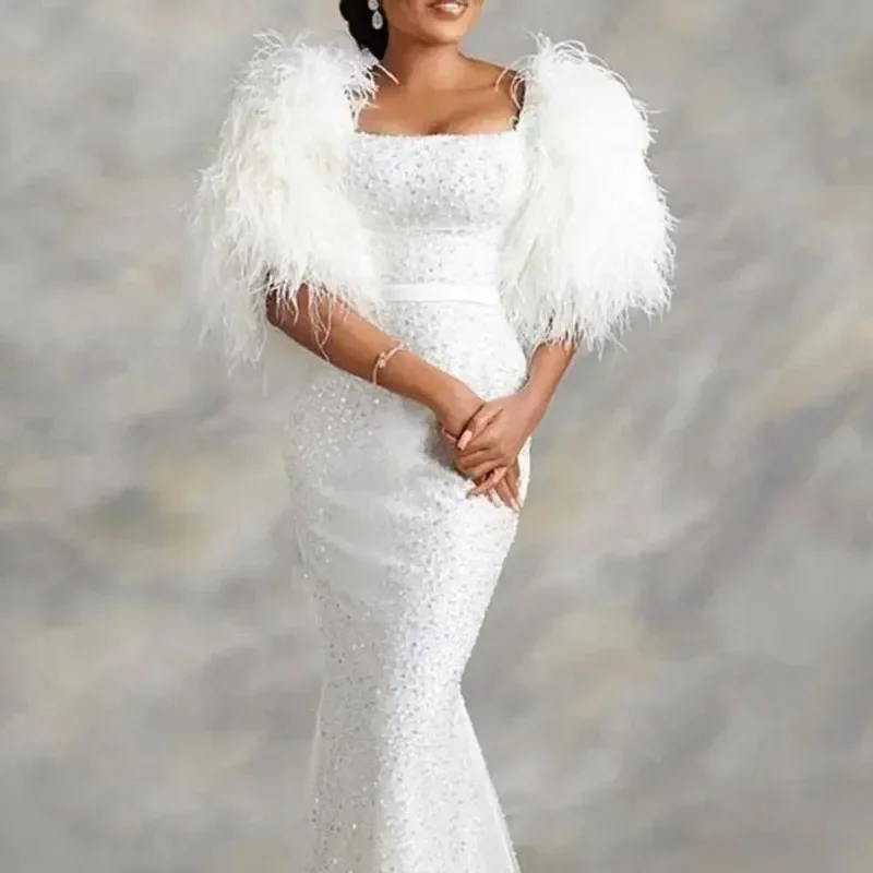 white christmas dresses Snowman Costume Dress | 2026 New White Faux Fur Trim A-Line Dress