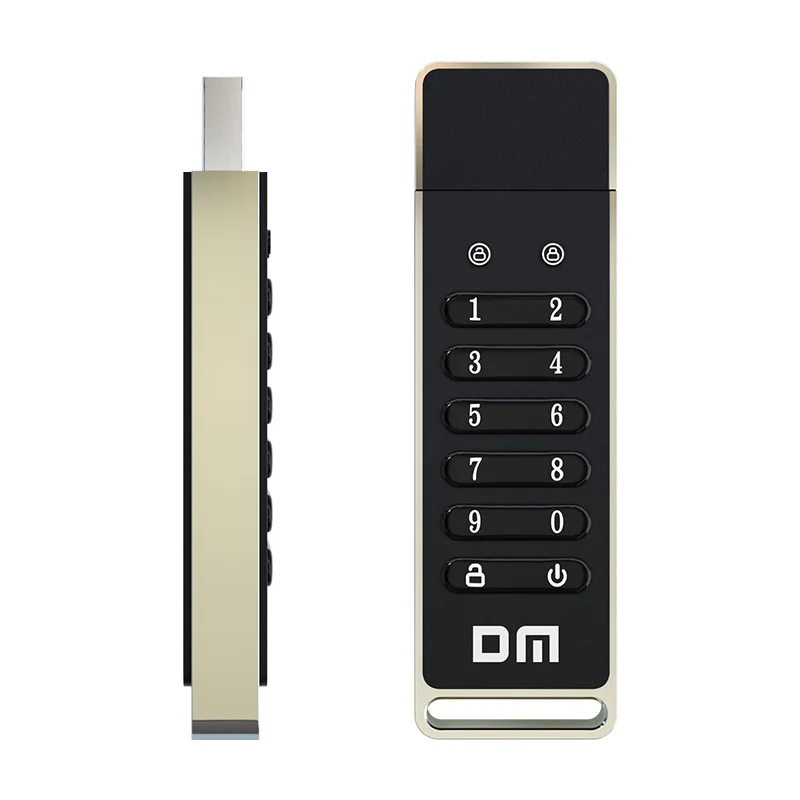 DM FD063 256-bit Encrypted USB Drive Password Secure Flash Drive USB3.2 U  Disk Support Reset/Wipe/Auto Lock Function Black 32GB