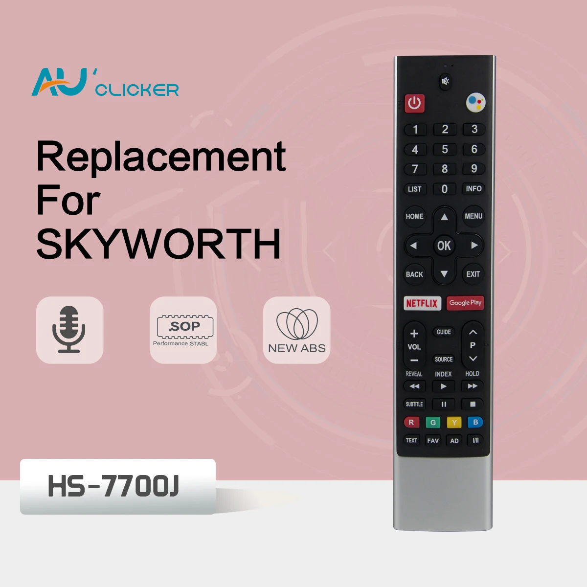 Hs-7701J Telecomando Vocale Per Skyworth Coocaa Android Smart Tv Netflix Google Play 58 G2A G6 E6D E3 S5G