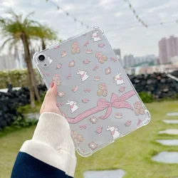Pink Butterfly Rose Crystal Clear Tablet Case with Gentle Sweet Aesthetic - Galaxy Tab S8 Plus (EQ02)
