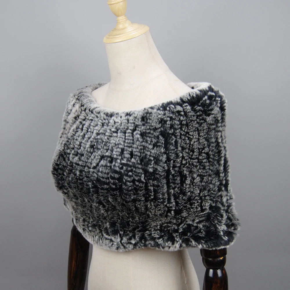 Russian New Winter Warm Fashion Genuine Fur Muffles Ladies Real Rex Rabbit Fur Ring Scarf Circle Long Knitted Real Scarves