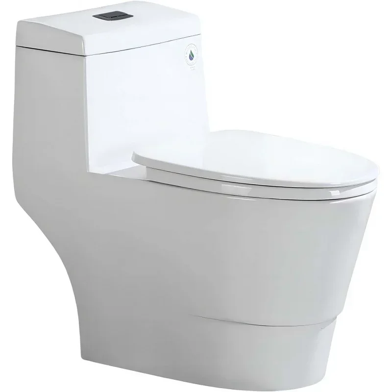 One Piece Toilet with Soft Closing Seat, Chair Height, 1.28 GPF Dual, Sensed, 1000 Gram MaP Flushing Score Toilet with Mat