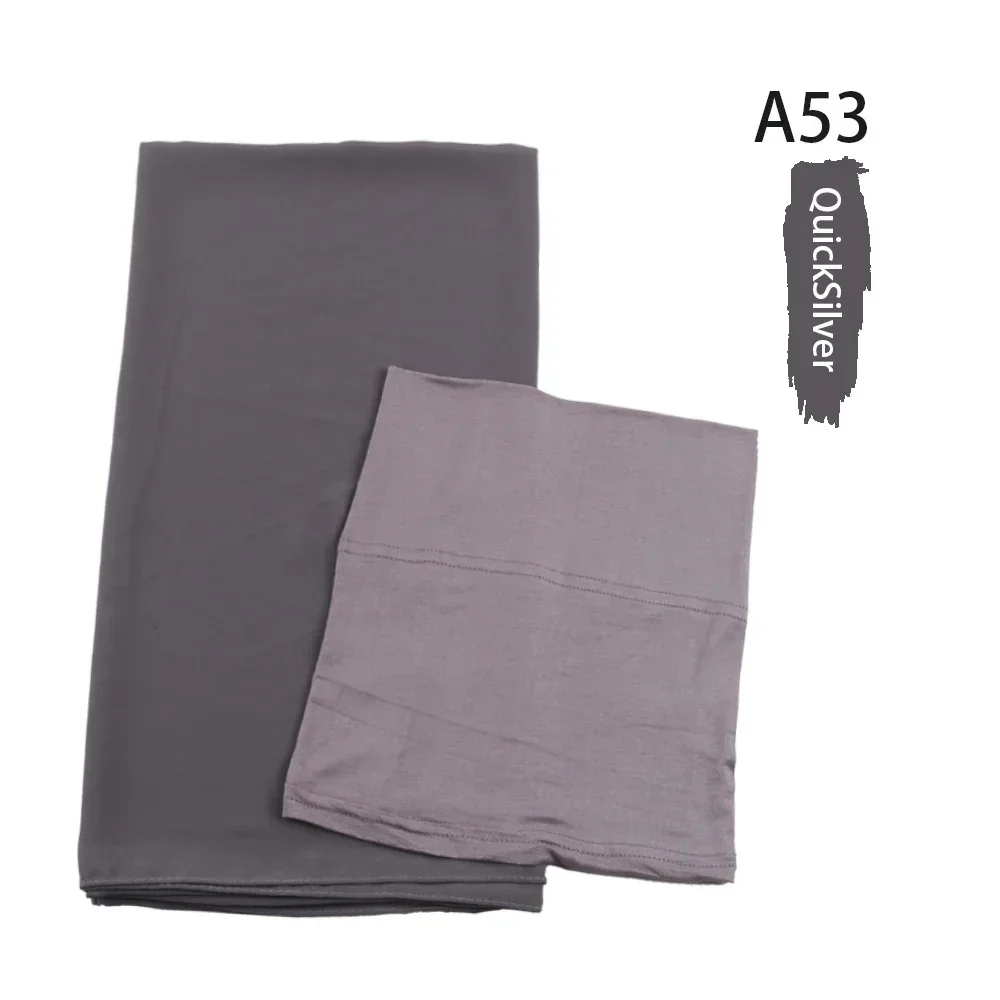 Chiffon Hijab Met Bijpassende Binnenpet Moslim Vrouwen Hijab Hoofddoek Chiffon Lange Sjaal Met Match Kleur Jersey Binnenpetten