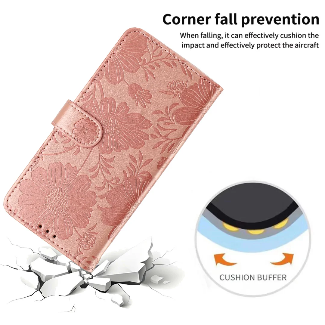 Sunflower Leather Wallet Flip Phone Case Cover