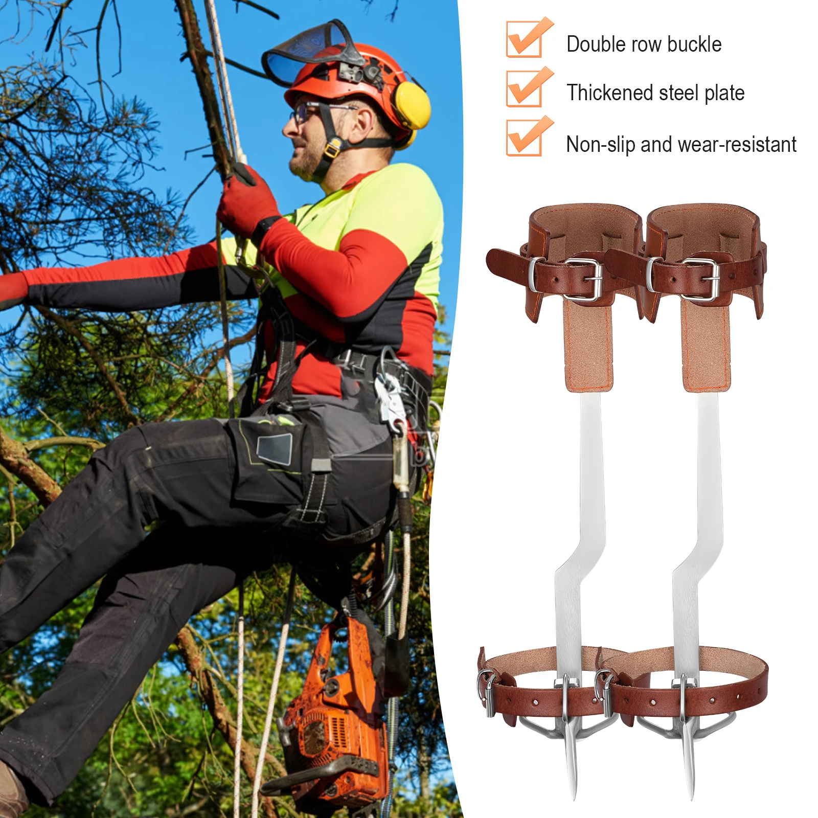 Tree Climbing Tool Support 120kg Climbing Spikes Stainless Steel Tree