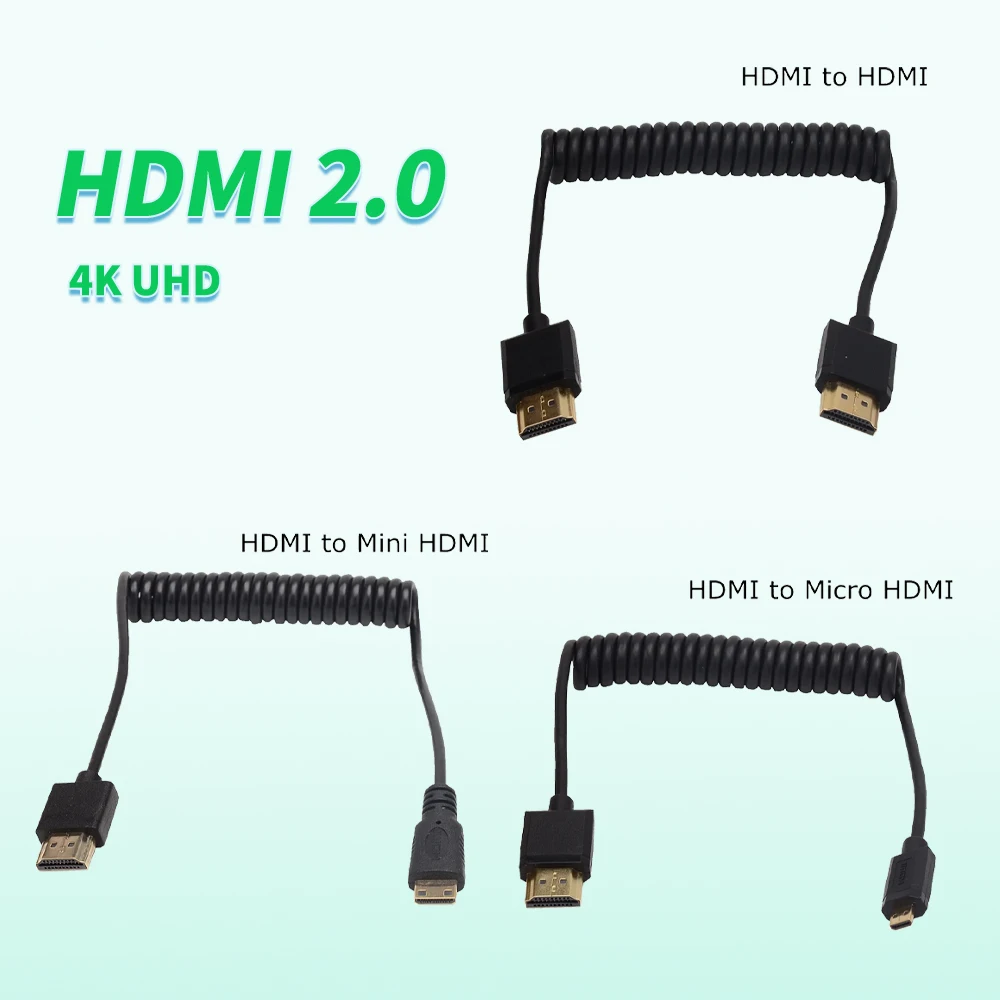 Od 3.2Mm Super Soft Micro Hdmi A Hdmi A Mini Cavo Hdmi Ultra Sottile 4K @ 60Hz Portatile Leggero 4Ft Corto Sottile Hdmi2.0 Arrotolato
