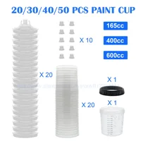 10/20/30/50 PCS Paint Adapter Spray Gun Paint Mixing Cup No-Clean Spray Gun Tank Paint Tank 165/400/600ml Disposable Paint Cup 1
