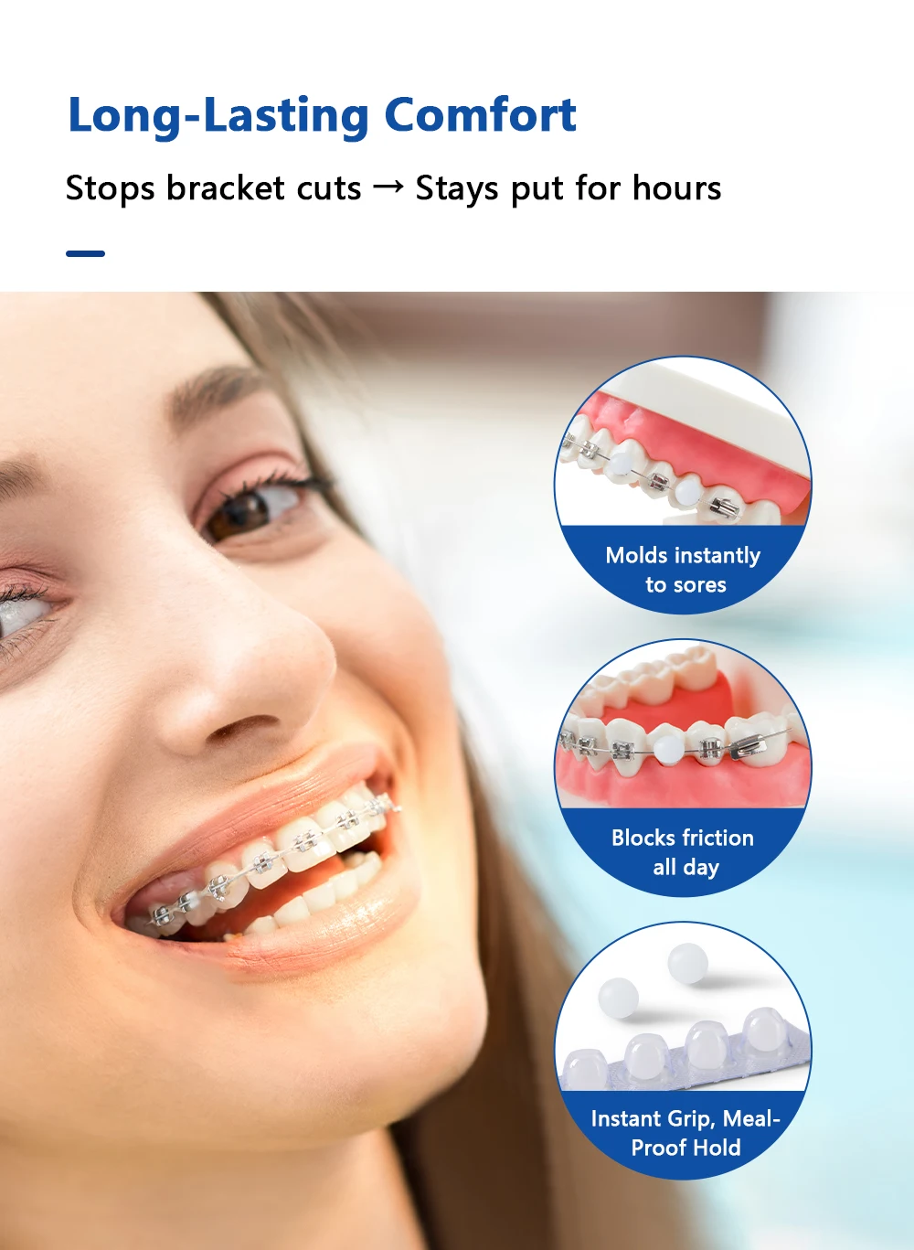 60PCS AZDENT Dental Kieferorthopädische Wachs Granulat Einzelne Hygienische Verpackung Klare Wachs Punkte Tragbare Anti-schleifen Lebensmittel Grade – Detail 3