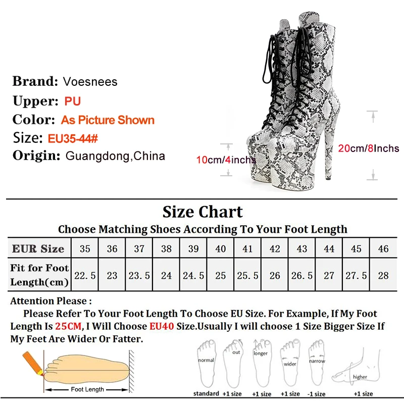 Ultra high heel Pole Dance Boots Goth Women Platform Snake Skin Short Boots 13CM 14CM 15CM 17CM 20CM Heel Club Bar Exotic Shoes
