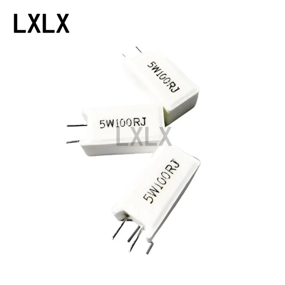 10PCS 5W Ceramic Vertical Cement Resistor 0.1~6.8K Ohm 5% 0.15R 0.22R 0.25R 0.39R 0.47R 1R 2R 10RJ 100R 150R 1K Ohm 5W cement resistor
