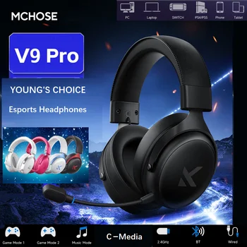 Original MCHOSE V9 PRO Music Esports Gaming Headphones 3-mode Wireless Noise Reduction Mic Customized Head-mounted 1