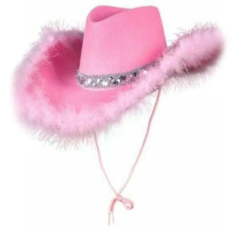 Sequin cowgirl hat for adults cowboy hats party performance cowboy hats cowgirl hats