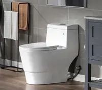 One Piece Toilet with Soft Closing Seat Chair Height 1.28 GPF Dual Water Sensed 1000 Gram MaP Flushing Score Toilet 1