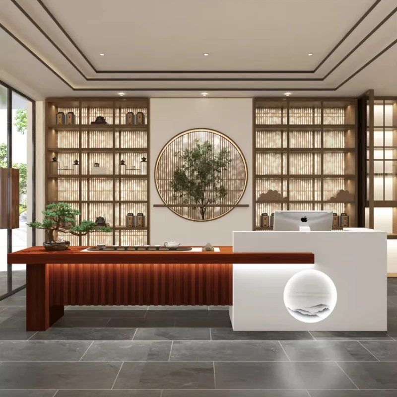 Reception Counter Cosmetics Store Store Beauty Salon Furniture Cashier Desk Electronic Book Executive Customer Center Front Home
