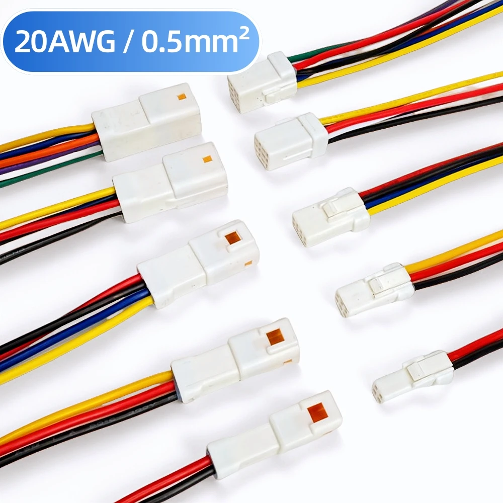 ขั้วต่อกันน้ำ JST JWPF IP67 20AWG/0.5 mm² แบบ 2/3/4/6/8 ขา สำหรับยานยนต์ รถจักรยานยนต์ แบตเตอรี่จักรยานไฟฟ้า สายเซ็นเซอร์ ปลั๊ก ซ็อกเก็ต 1