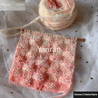 50g Chunky Yarn Long Dyed Peach Color Gradient Bean Thread Handmade Stick Needle Scarf Hat Soft Winter Decor Knitting Thread 1