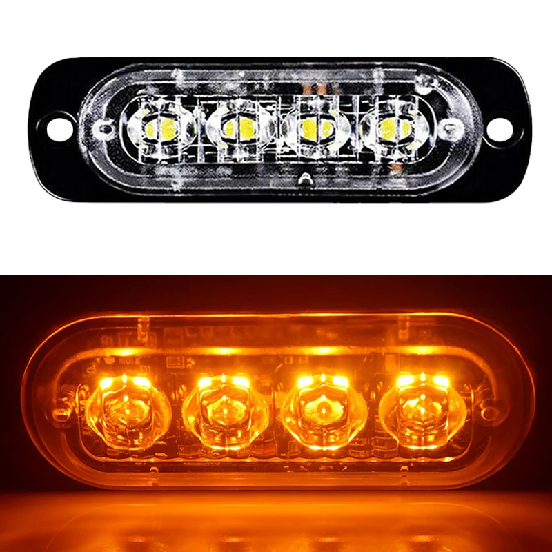 1PCSCarFlashingLightMonochromaticYellowBulb1236V4LEDWarning
