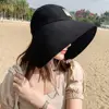 UV Protection Women Hat Fashionable Sun Protection Big Brim Beach Sunhats Visor Breathable Bucket Hat Travel Bucket Hat 2