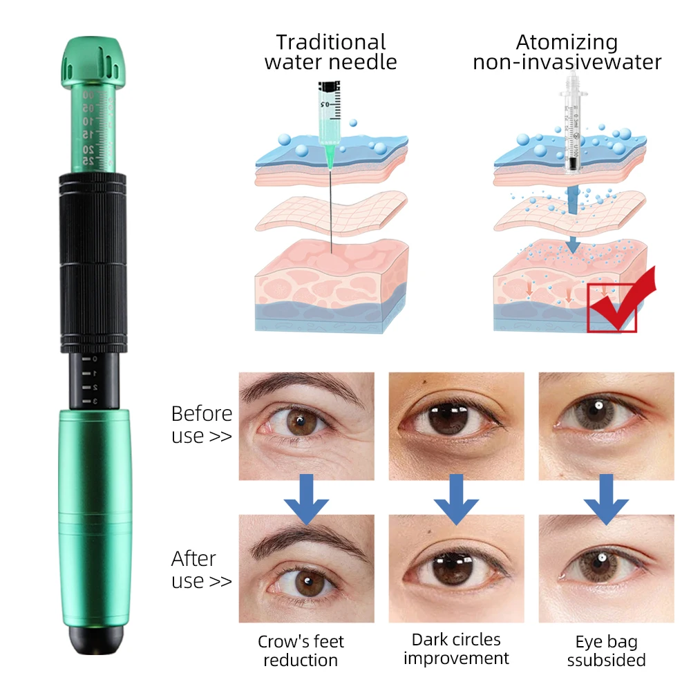 Hyaluronic Pen 2 in 1 Lip Plumping Light Spot Wrinkle Removal Lip Syringe Nebuliser Adjustable Pressure Pen Anti-Wrinkle Tools